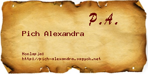 Pich Alexandra névjegykártya